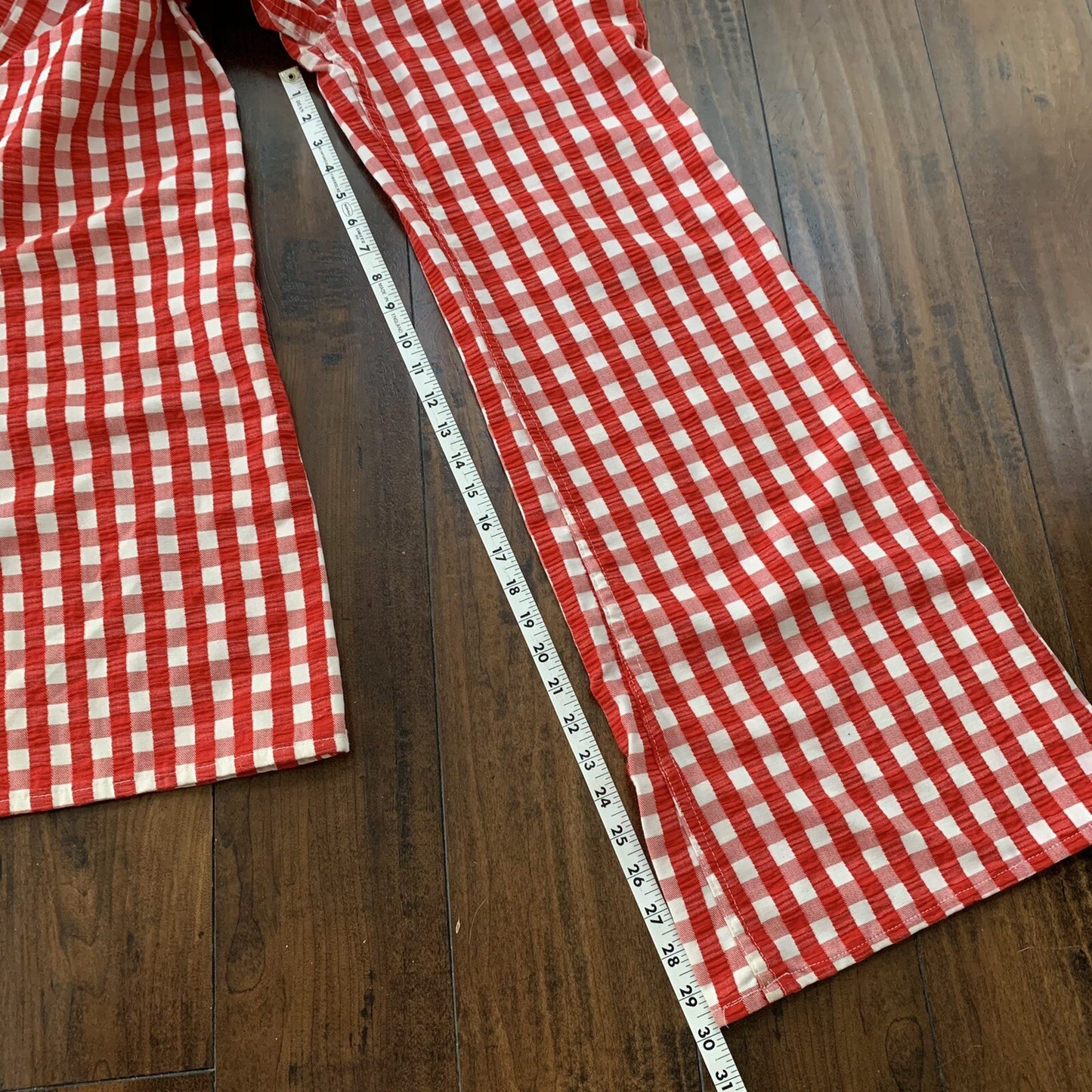 Vintage Levis 60s Big E Flare Red Pants Denim Jeans Boot Cut 517 Checkerboard