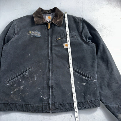 Carhartt VTG Jacket Mens L Tall Black Detroit J001 Blanket Lined USA J97 BLK