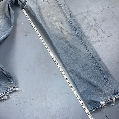 Levis 501 Vintage 90s USA XX Straight Leg Jeans Blue Light Wash 34x34 Act 32x32
