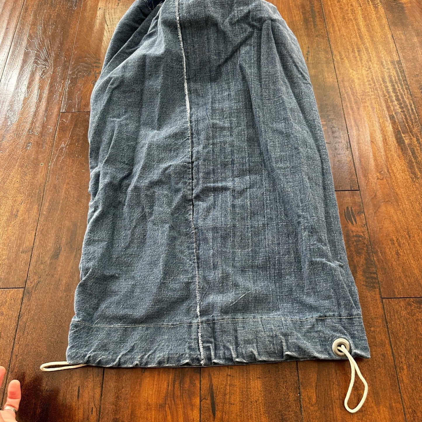 VTG WWII Indigo Denim Garment Laundry Bag Rare Military 1940s 40s 50s Thrashed