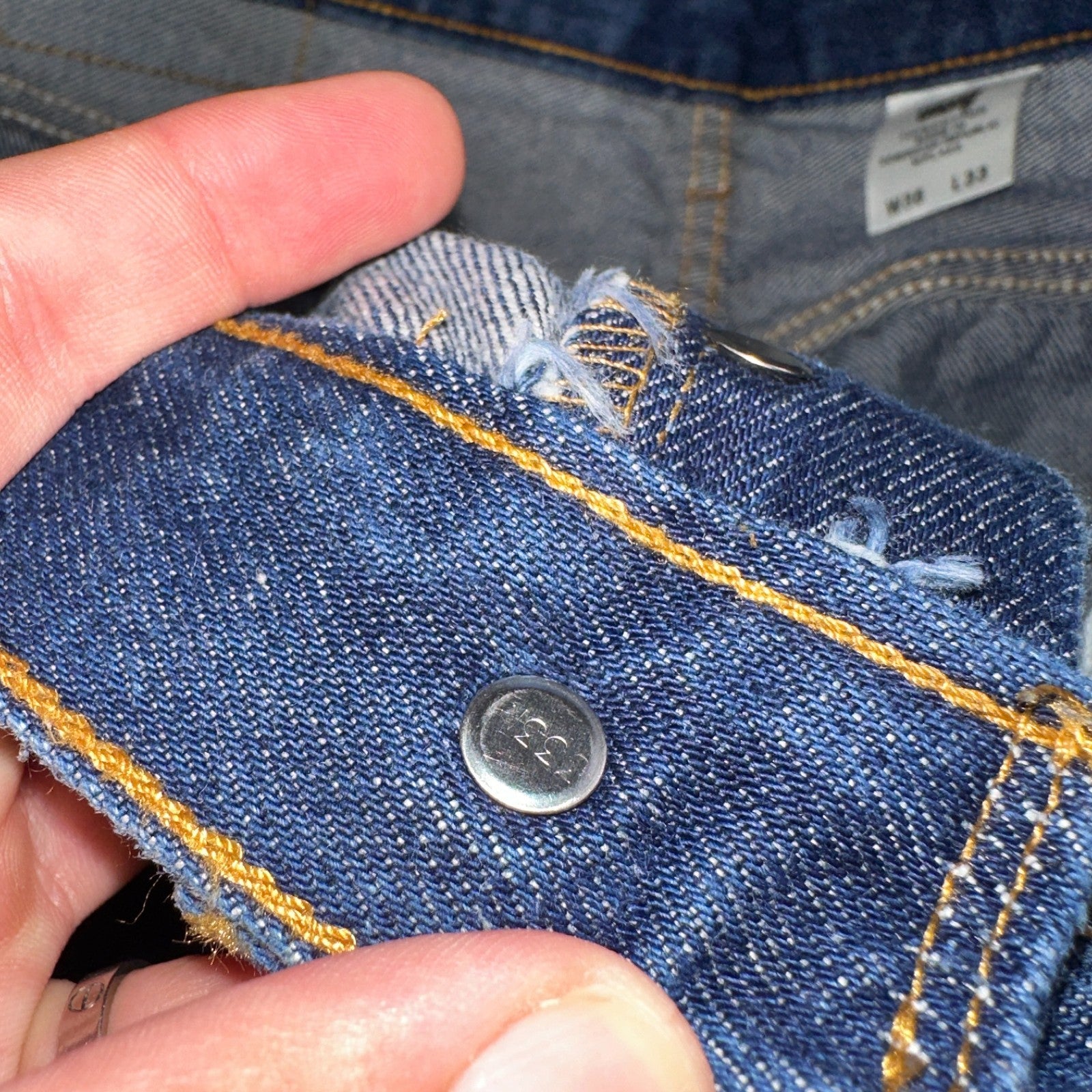 Levis 501 Vintage Y2K 90s XX Straight Leg Jeans Blue Dark Wash 36x33 Act 32x26