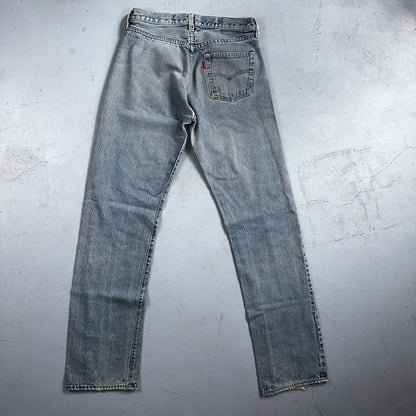 Levis 501 Vintage 80s Redline Selvedge USA XX Jeans Thrashed Light Act 30x33
