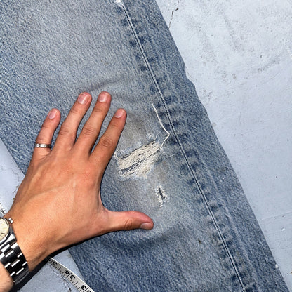 Levis 501 Vintage 90s Mexico Straight Leg Jeans Blue Light Wash 33x36 Act 31x32