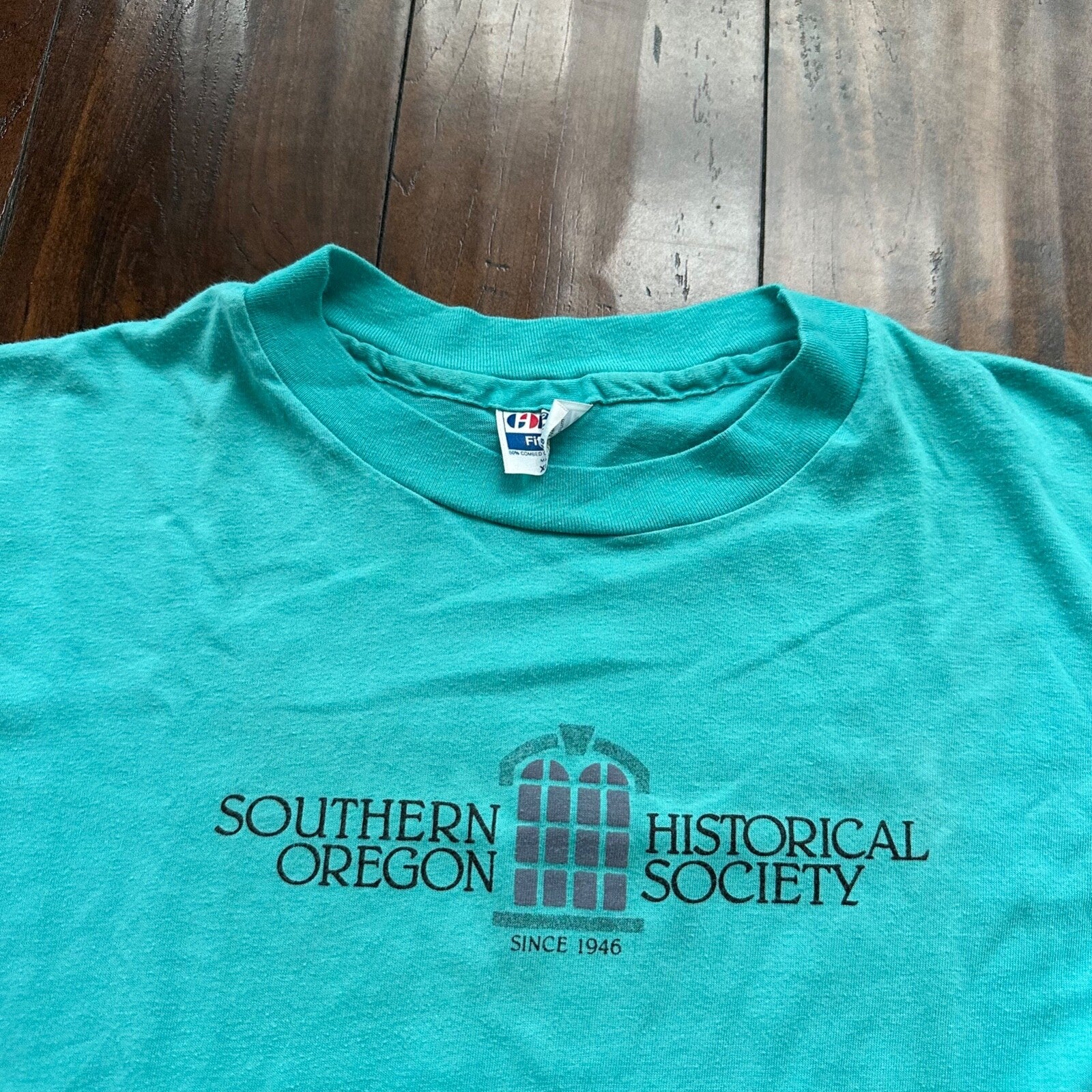 Southern Oregon Vintage T Shirt Hanes XL Single Stitch Teal PDX Portland 80s