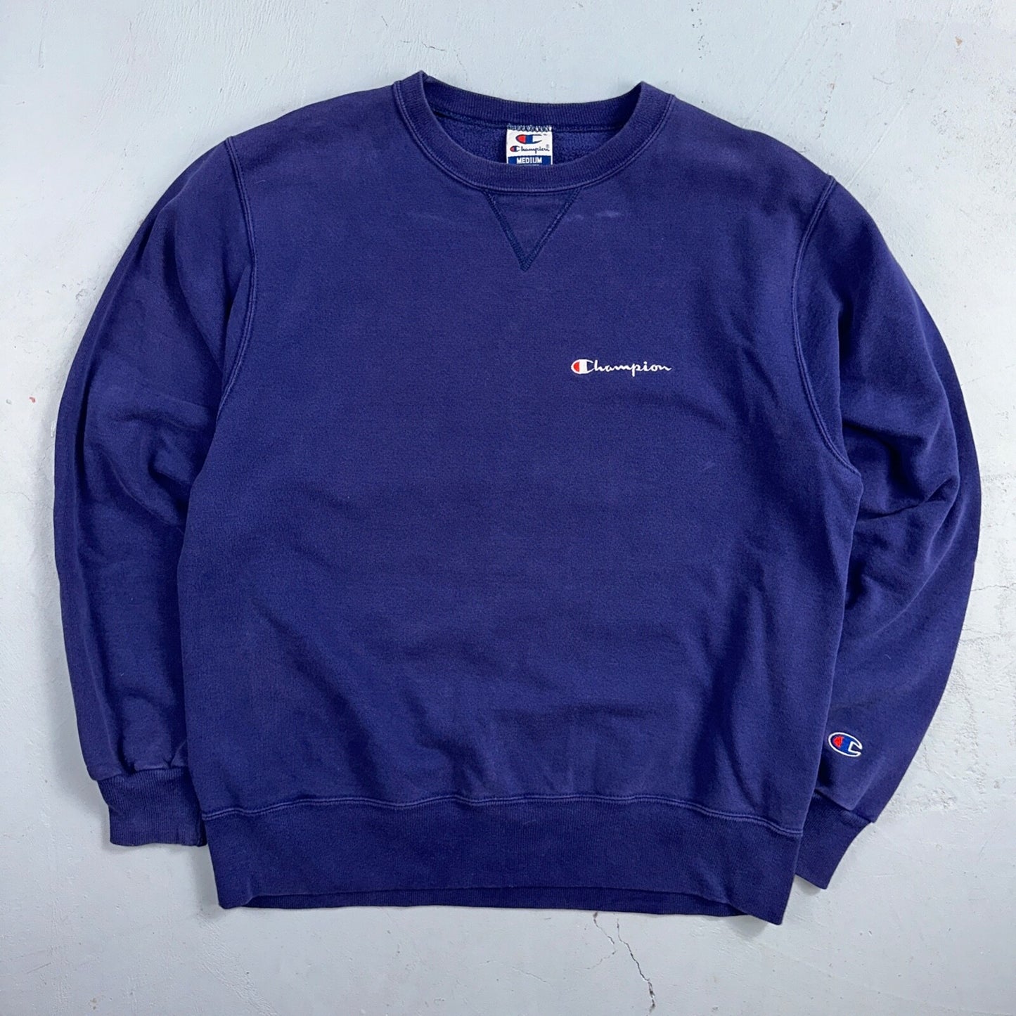 Champion 90s M Sweatshirt VTG Crewneck Blue Medium Basic Simple Mexico