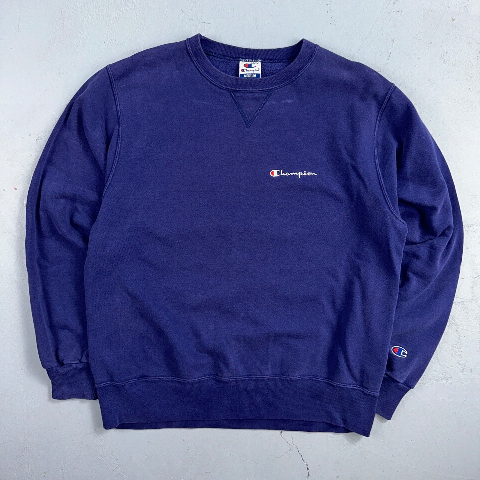Champion 90s M Sweatshirt VTG Crewneck Blue Medium Basic Simple Mexico