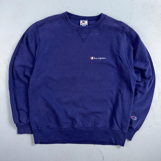 Champion 90s M Sweatshirt VTG Crewneck Blue Medium Basic Simple Mexico