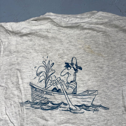 Raft Racing Hanes 90s VTG T Shirt Single Stitch Blank Funny Swimming Sports