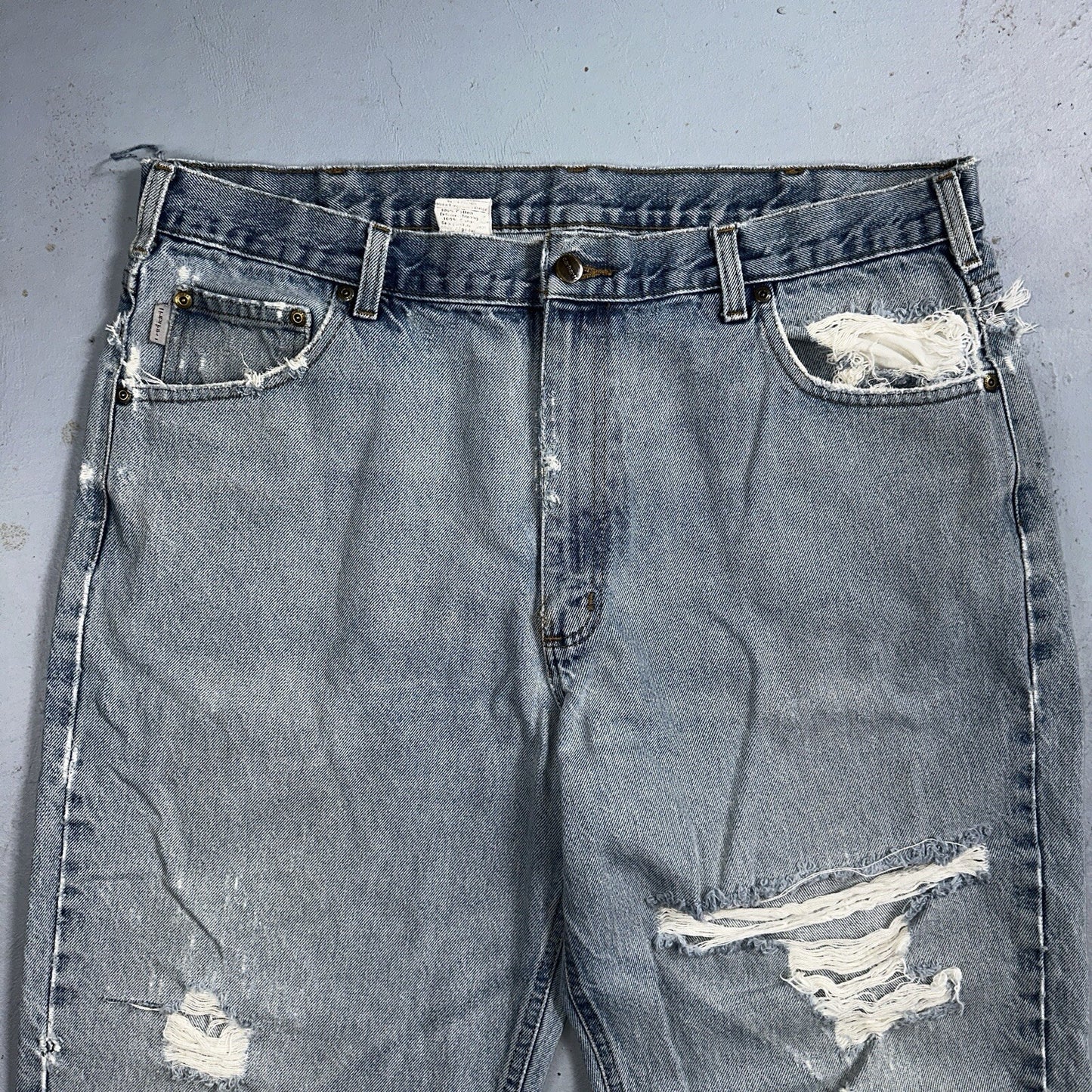 Carhartt B17 DST Relaxed Fit Denim Blue Jeans Mens 40x32 Workwear Denim