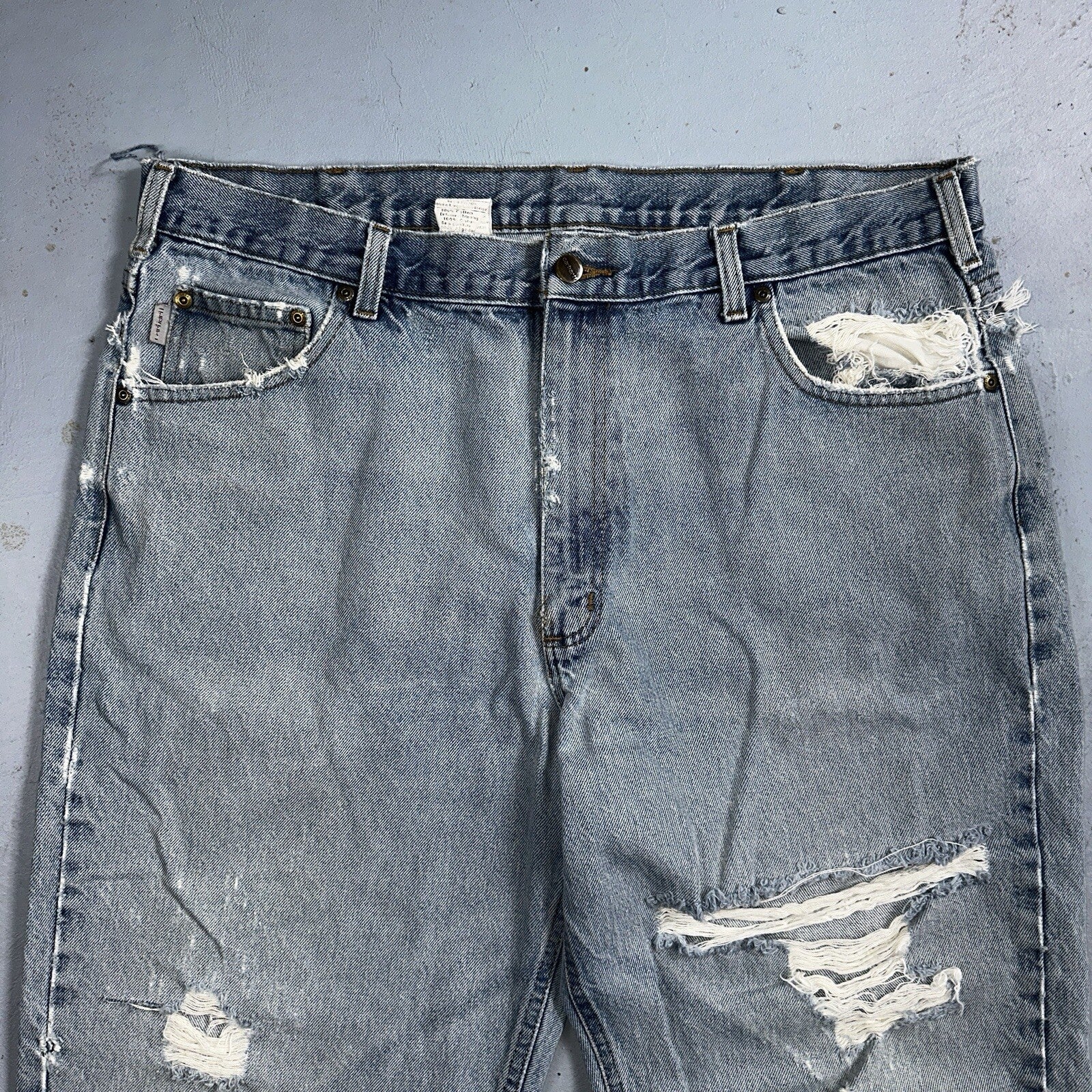 Carhartt B17 DST Relaxed Fit Denim Blue Jeans Mens 40x32 Workwear Denim