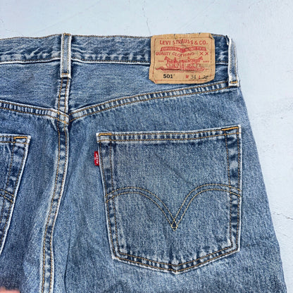 Levis 501 Vintage Y2K XX Straight Leg Jeans Blue 2003 Med Wash 34x32 Act 33x30