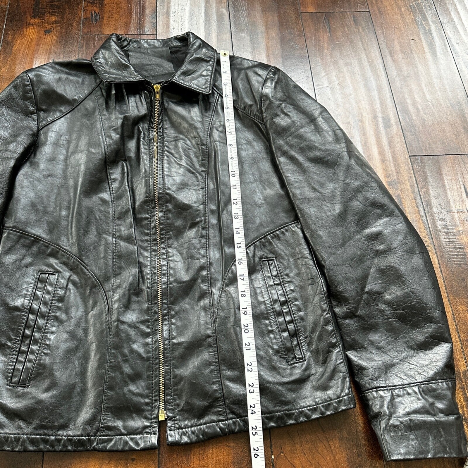 VTG 1950s Rockabilly Black Leather Talon Jacket Men 40 Zip 50s 60s 1960s Bike