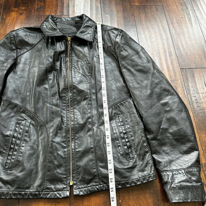 VTG 1950s Rockabilly Black Leather Talon Jacket Men 40 Zip 50s 60s 1960s Bike