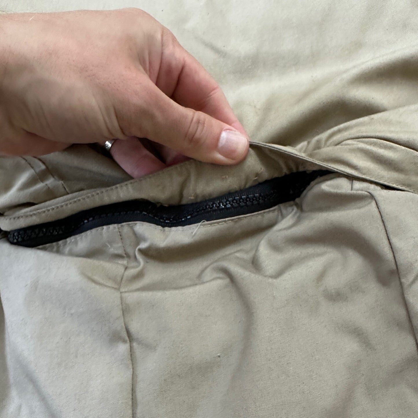 Vintage 1970s 1980s Eddie Bauer Goose Down Puffer Parka Jacket Tan Men's L 70s