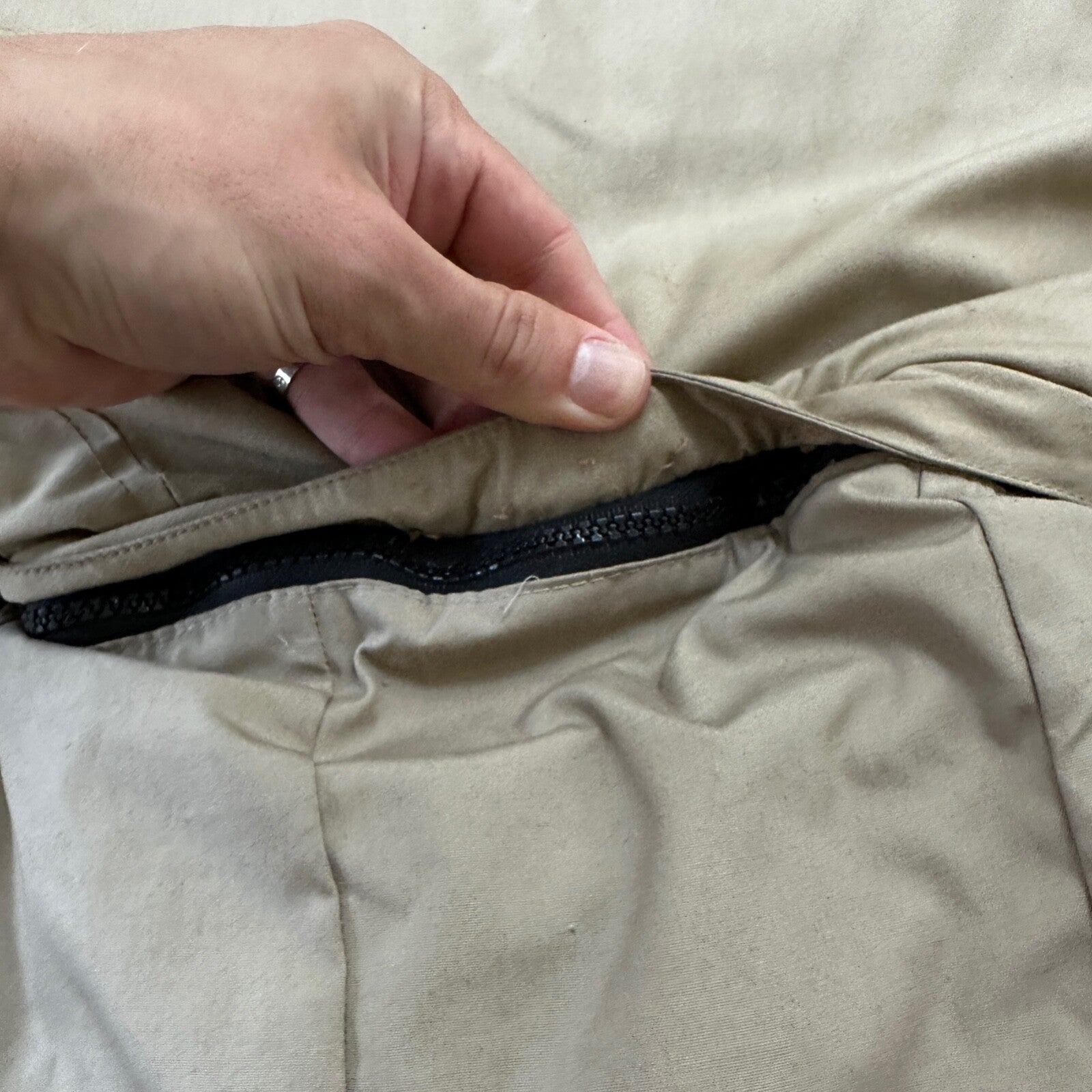 Vintage 1970s 1980s Eddie Bauer Goose Down Puffer Parka Jacket Tan Men's L 70s