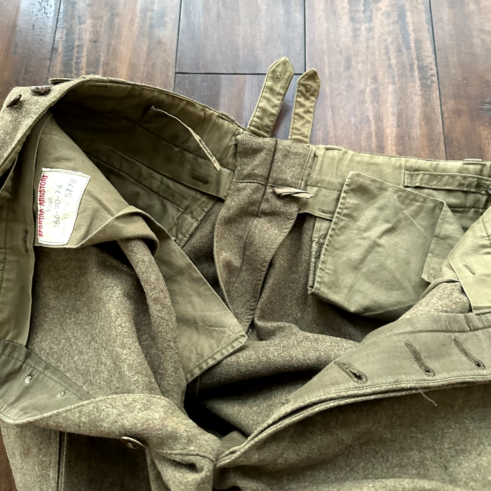 Vintage Sportra Arnstorf German Military Wool 60s 1960s Cargo p WWII Pants 33x28