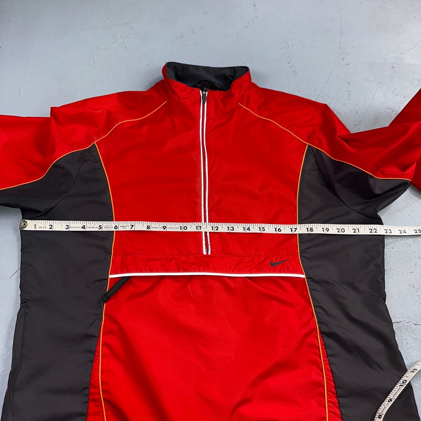 Nike VTG Y2K Windbreaker Track Jacket M Red 3M Basic Simple Football Runner