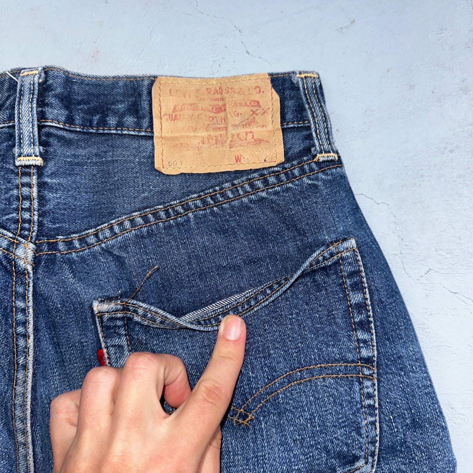 Levis 501 Big E Vintage 60s Redline Selvedge USA XX 1960s Jeans SKINNY Act 27X26