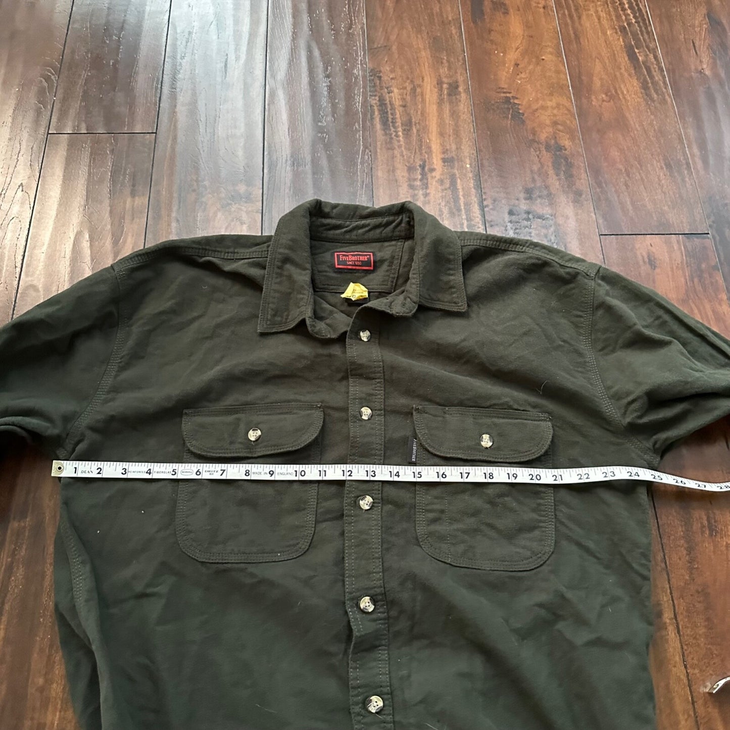 Five Brother Tallman Heavy Flannel Chamois Hunting Shirt Green Olive XL Tall VTG