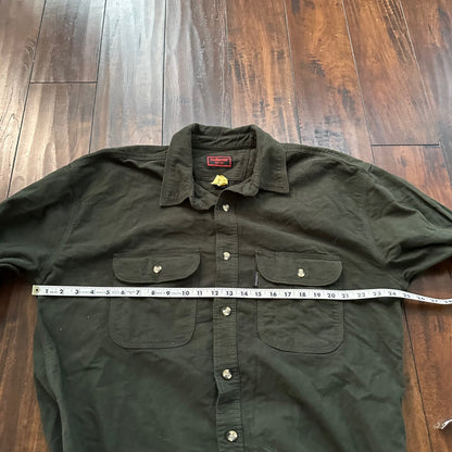 Five Brother Tallman Heavy Flannel Chamois Hunting Shirt Green Olive XL Tall VTG