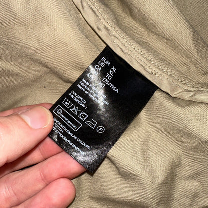 H&M Women’s Boxy Twill Jacket Beige Size XL Military Vintage Crop Style Stained