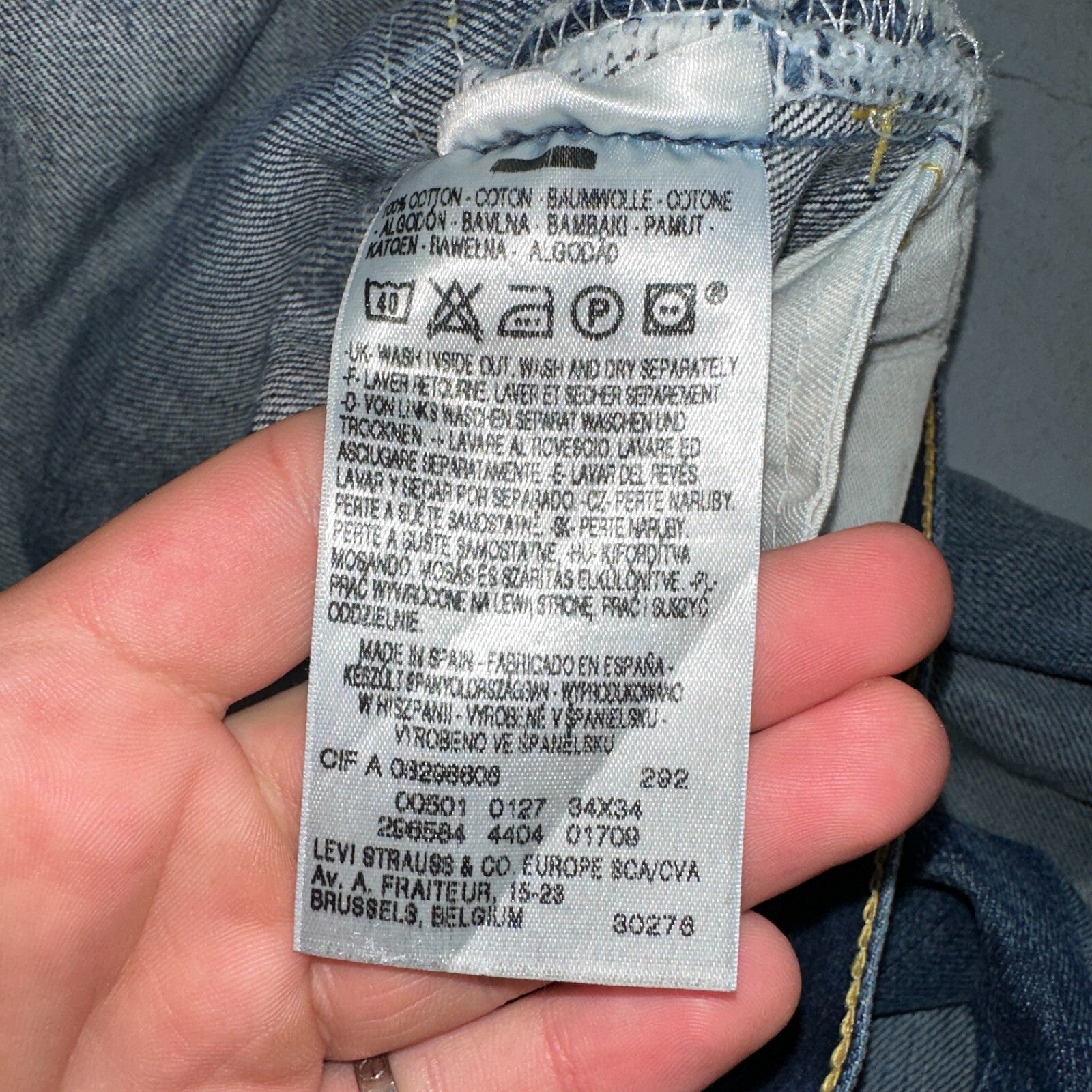 Levis 501 Vintage Y2K XX Straight Leg Jeans Blue Med Wash 34x34 Act 32x30