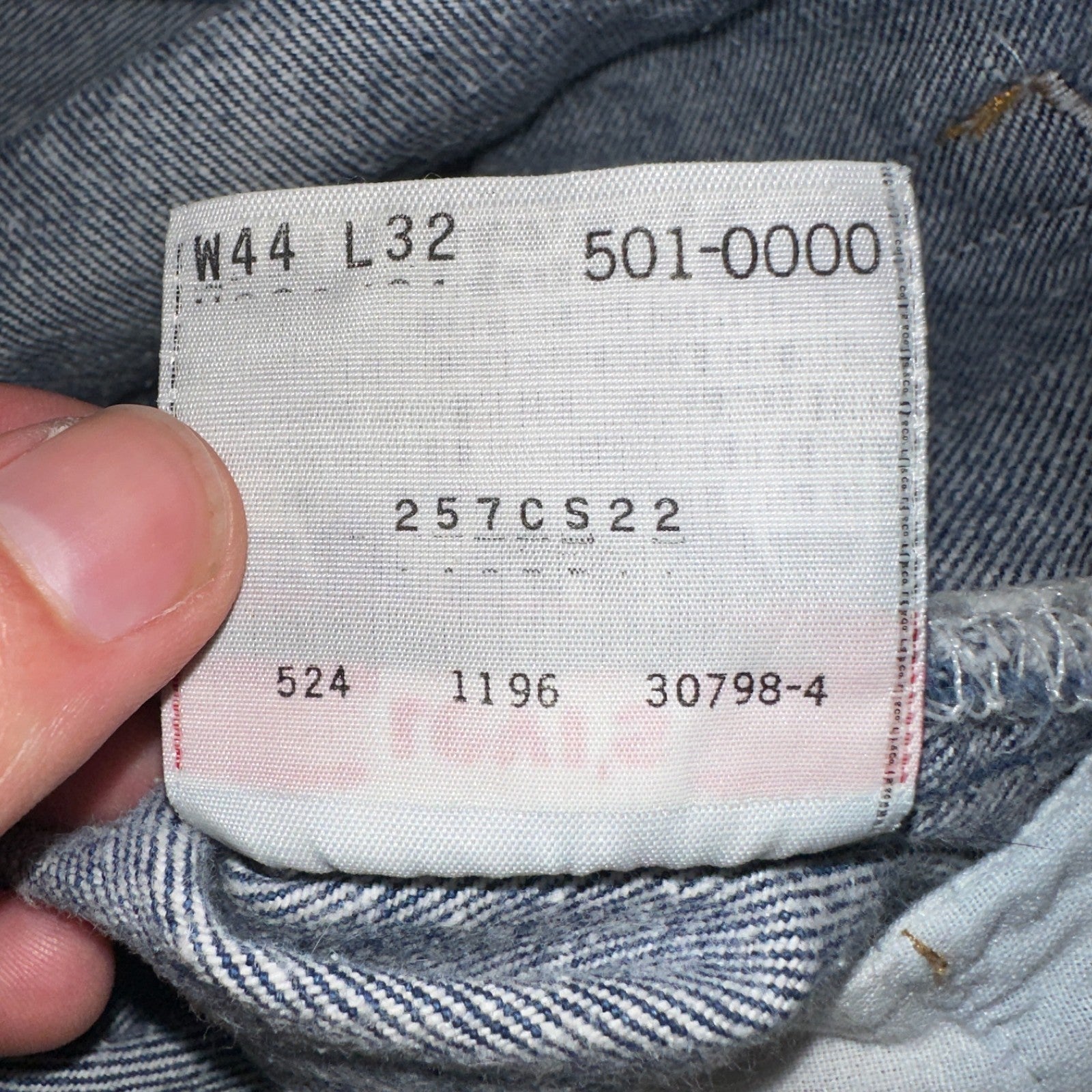 Levis 501 Vintage 90s USA XX Straight Leg Jeans Blue Med Wash 44x32 Act 40x29