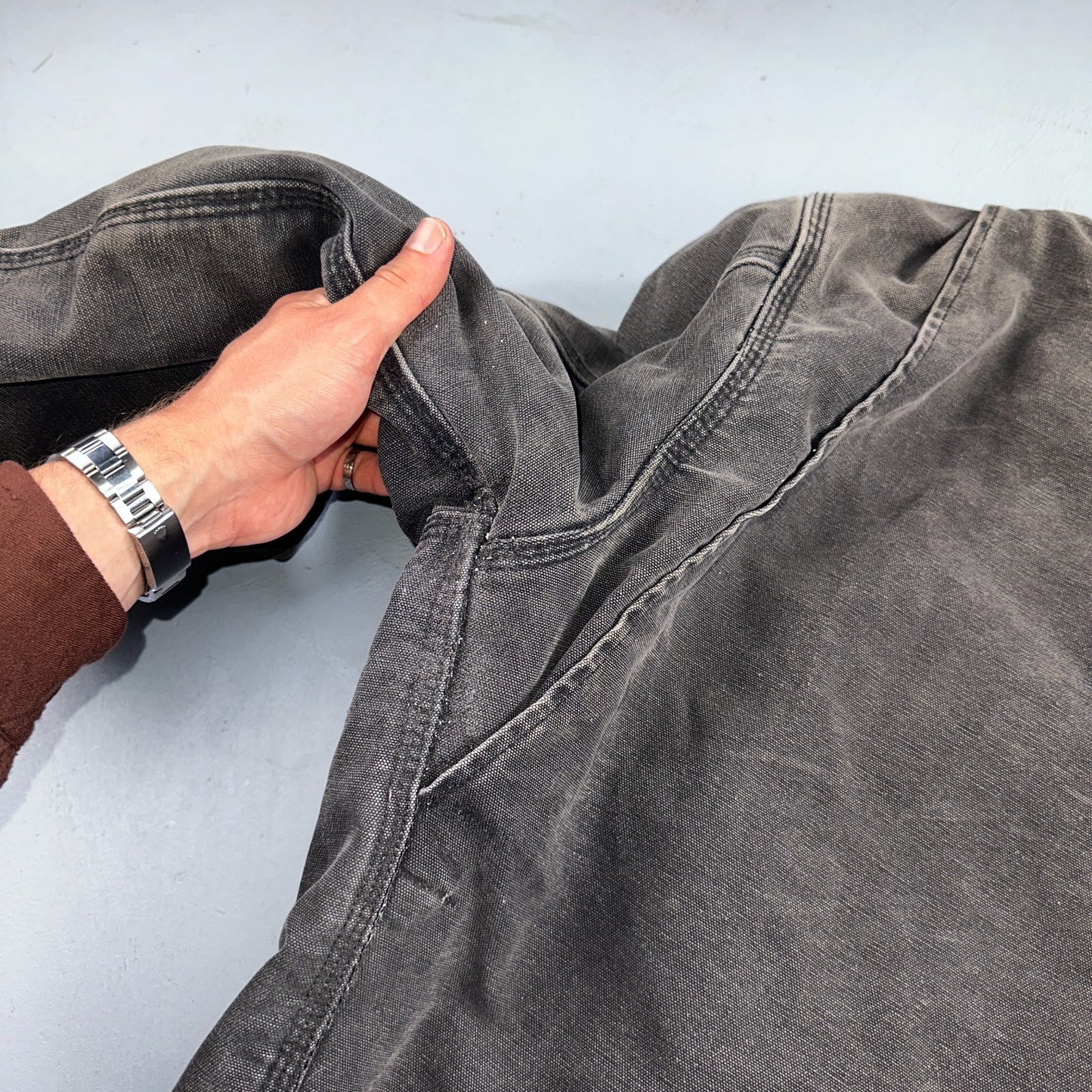 Carhartt VTG Detroit Jacket Men's 2XL Lined Blanket Workwear J97 BLK Thrashed