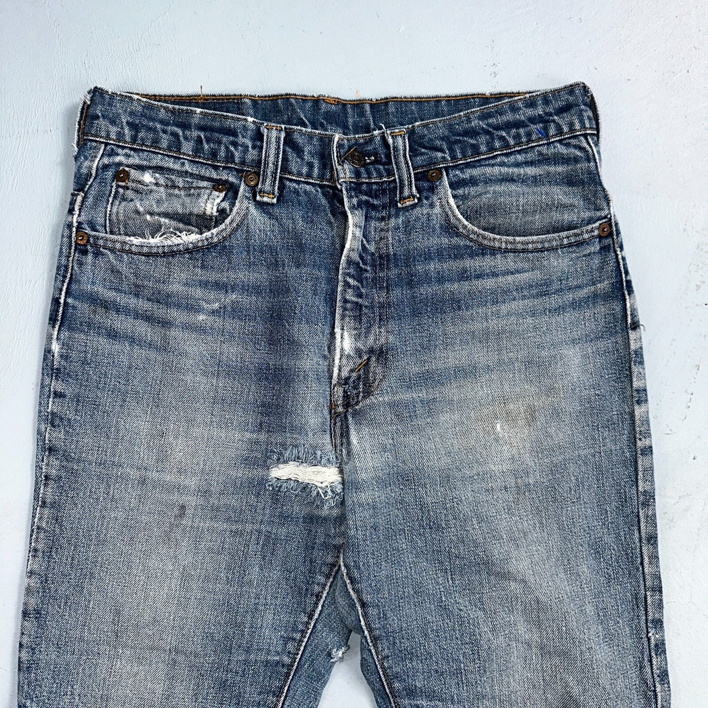 Levis 517 Vintage 70s SS USA Red Tab Bootcut Flare Blue Jeans Talon Act 29x32