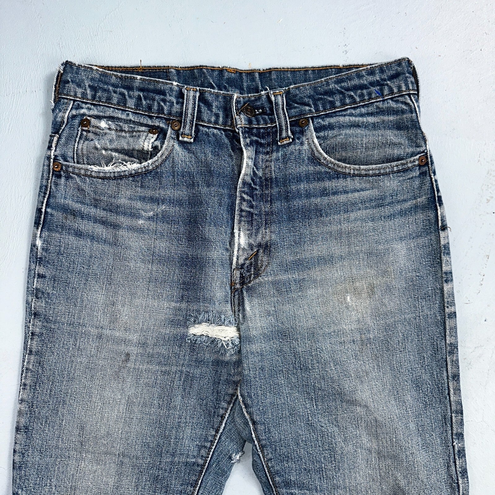 Levis 517 Vintage 70s SS USA Red Tab Bootcut Flare Blue Jeans Talon Act 29x32