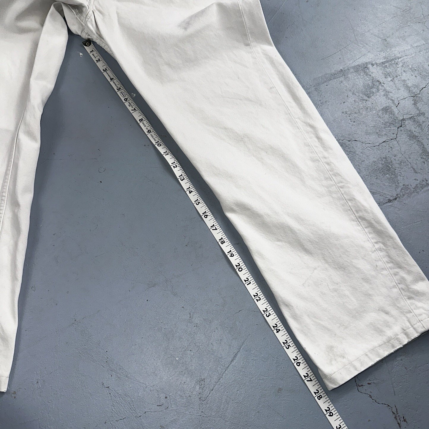 Levis 501 Vintage 90s XX Straight Jeans White Bleached 36x36 Act 30x28 Altered