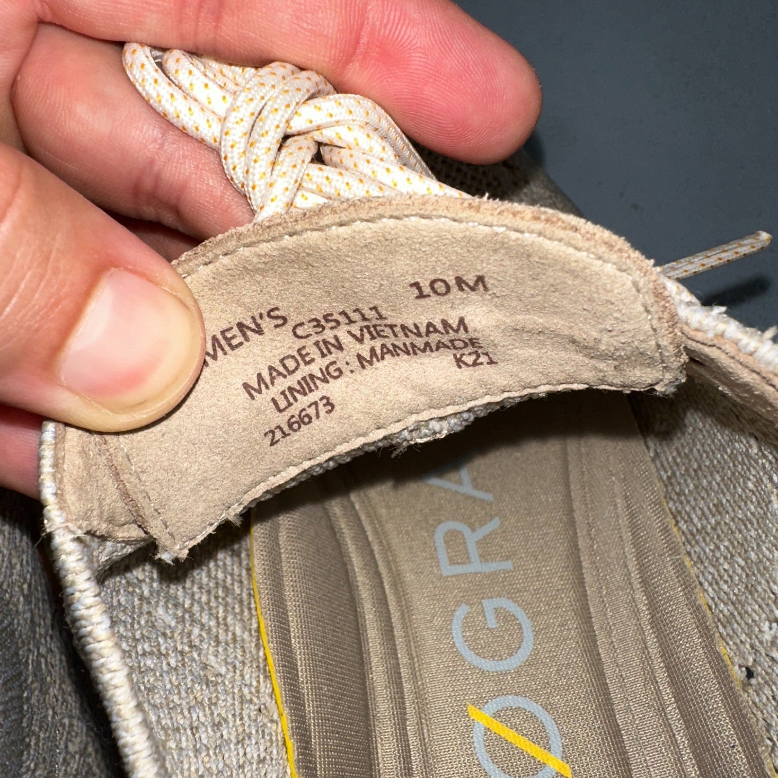 Cole Haan Shoes Mens 10 M 2.Zerogrand Stitchlite Oxford Beige Lace Up Low C35111