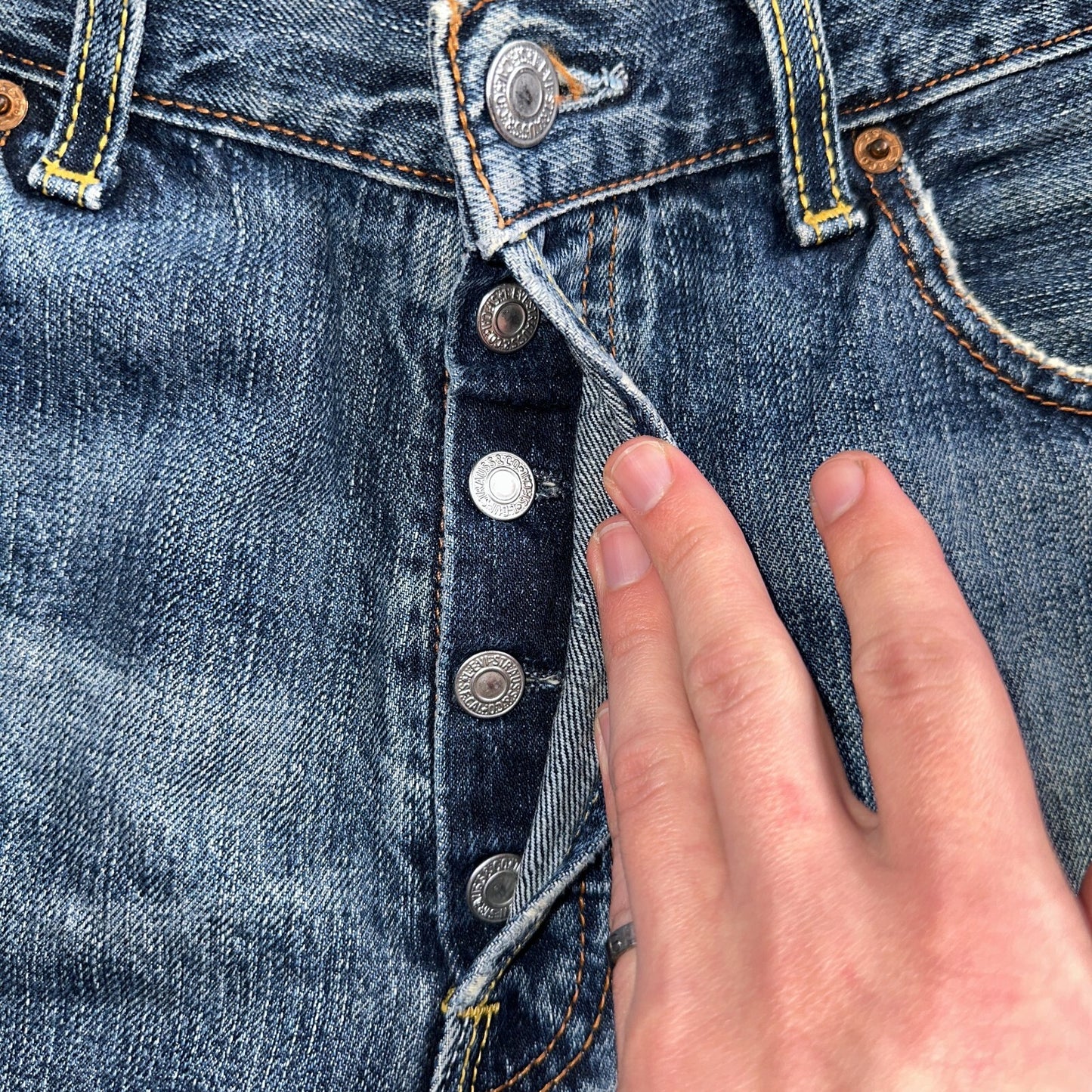 Levis 501 Vintage Y2K XX Straight Leg Jeans Blue Med Wash 33x32 Act 32x31