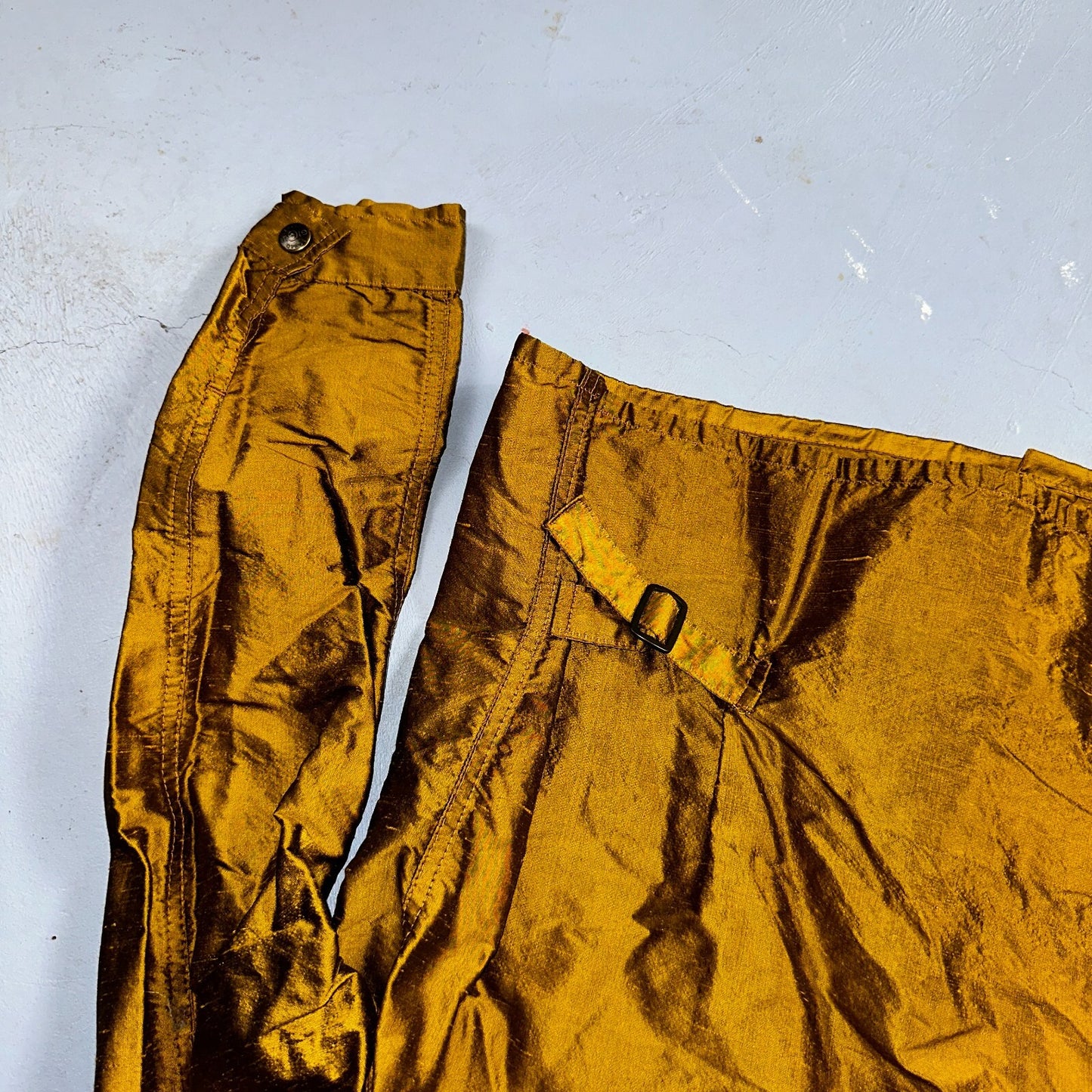 Romeo Gigli Yellow Gold Silk Button Jacket Shirt Blouse VTG Size 42 Italy RARE