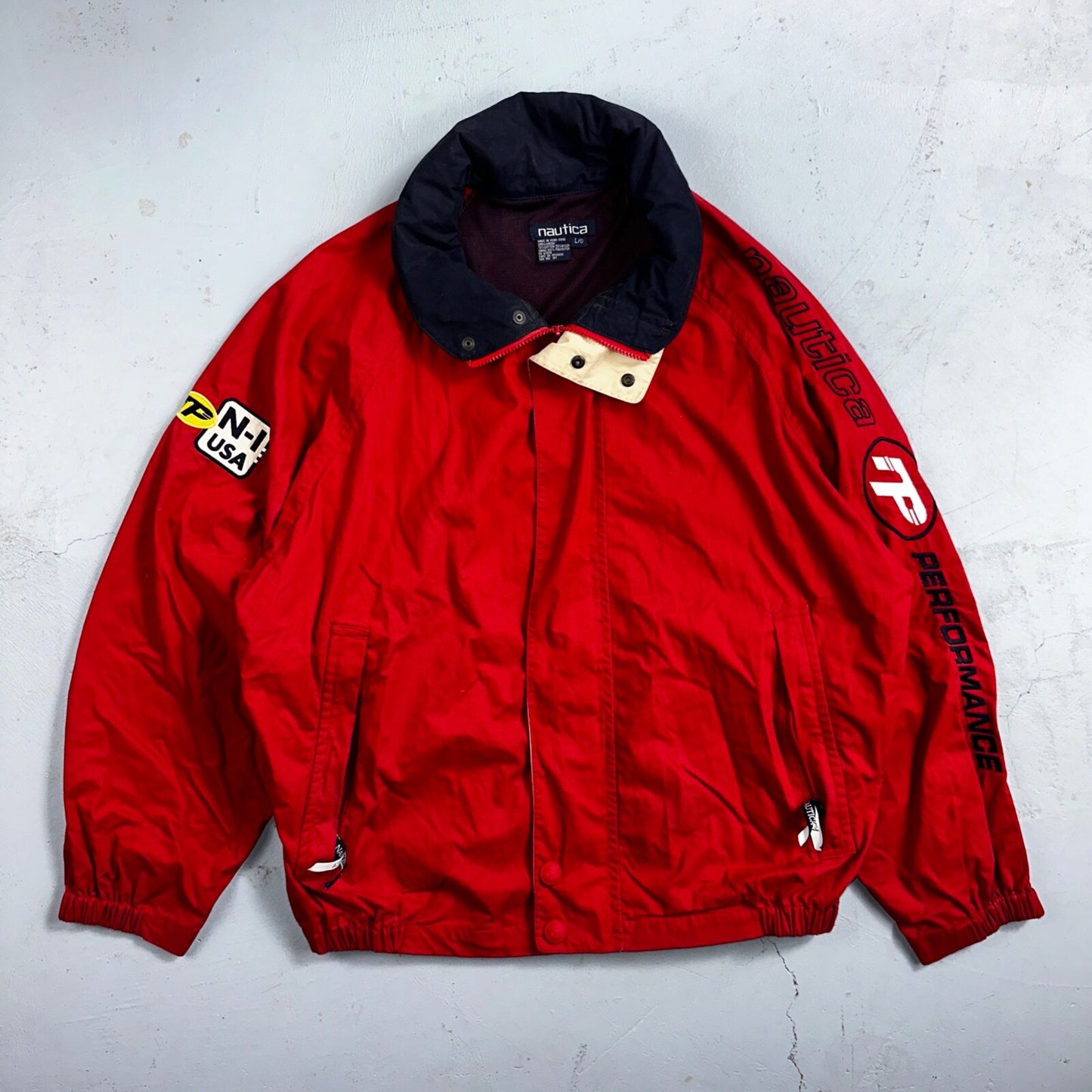 Nautica Jacket Adult Large Full Zip USA 90s Performance Mens N1 Red Rare