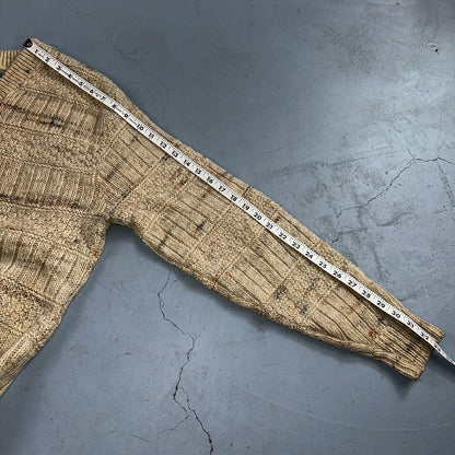 Pendleton VTG Womens V Neck Pullover Wool Sweater Ivory 1970s 70s L Fisherman