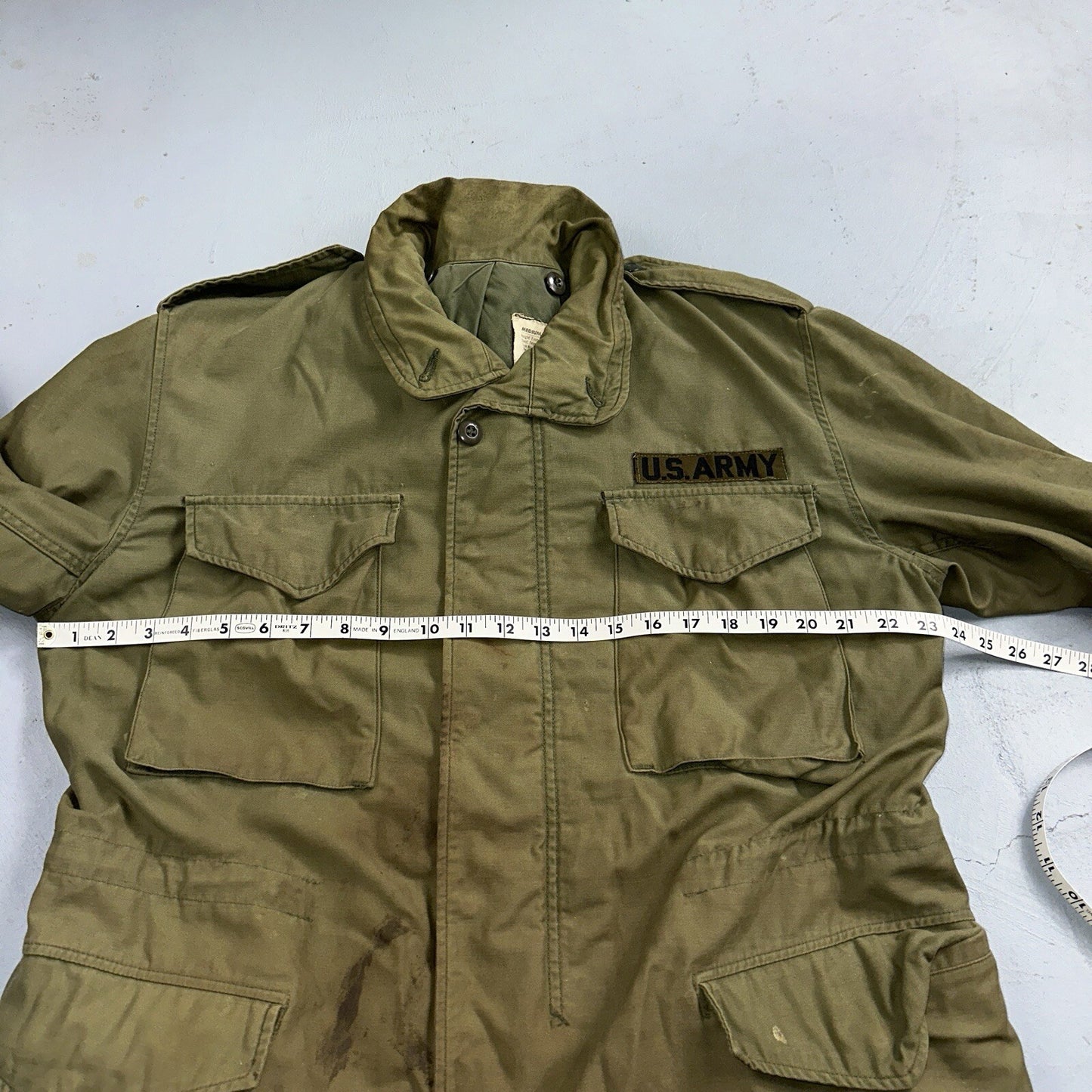 VTG US ARMY M-65 Field Jacket Coat Cold Weather Mans OG-107 Vietnam 70s Medium