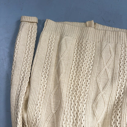 Vintage 100% Wool Fisherman Knit Men’s M Cardigan Nordstrom 1970s 70s Ivory