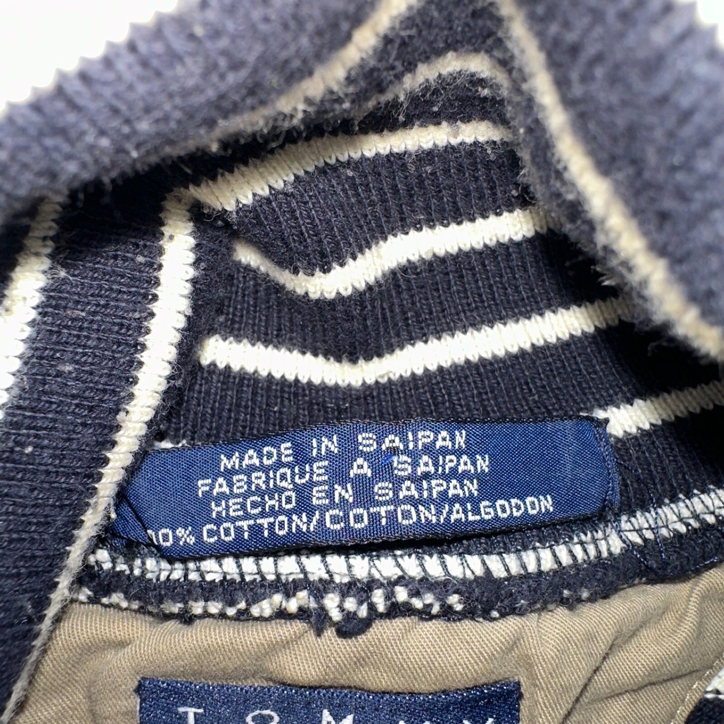 TOMMY HILFIGER Striped Turtleneck Long Sleeve XL Sparkles Added Custom VTG 90s