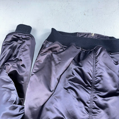 T Alexander Wang Navy Blue Satin Women Bomber Jacket Crop Size 6 Designer Silky