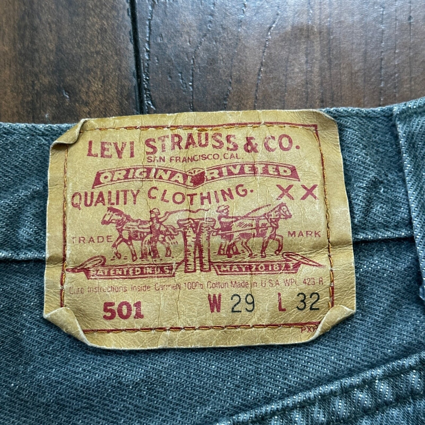 VTG 90s Levis 501 Button Fly 29x32 USA Tag Jeans Straight Wash Blue XX Act 28x30