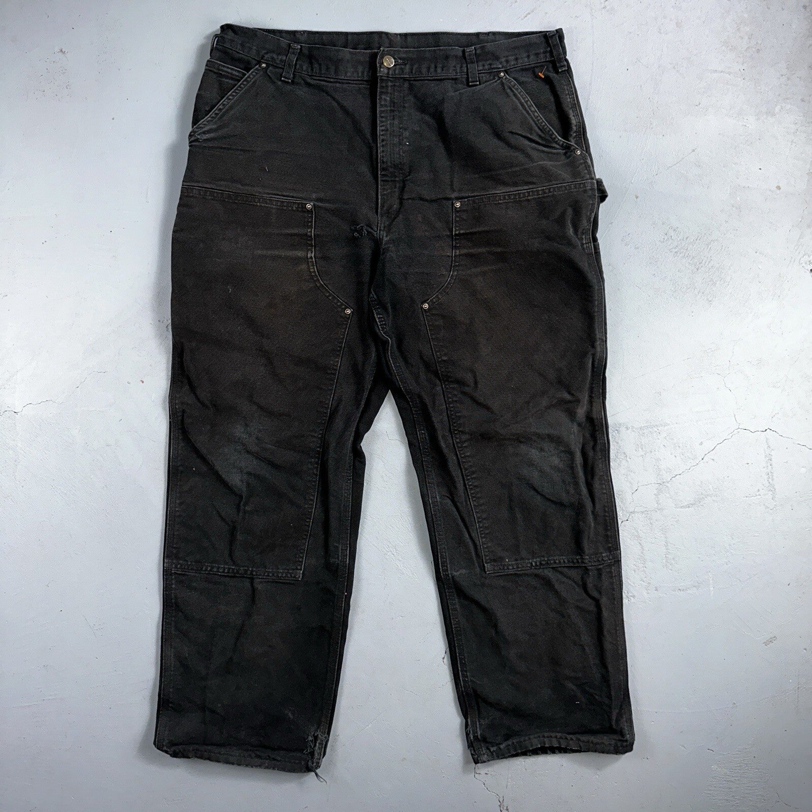 Carhartt VTG Double Knee Carpenter Pants Mexico B01 B136 BLK Black Act 40x32
