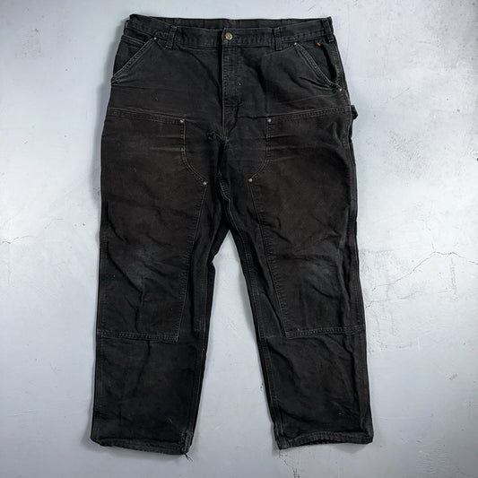Carhartt VTG Double Knee Carpenter Pants Mexico B01 B136 BLK Black Act 40x32