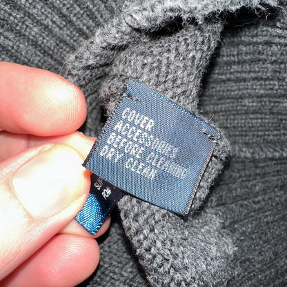 Polo Ralph Lauren Sweater VTG L Gray Cotton Long Sleeve Mock Neck Quarter Zip