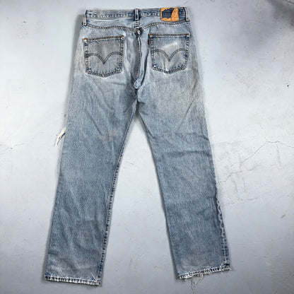 Levis 501 Vintage 90s Mexico Straight Leg Jeans 36x34 Y2K Light Wash Act 34x34