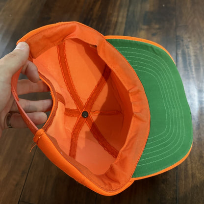 Fishing Funny Orange Vintage Hat Cap Snapback 80s Hunting Basic Simple