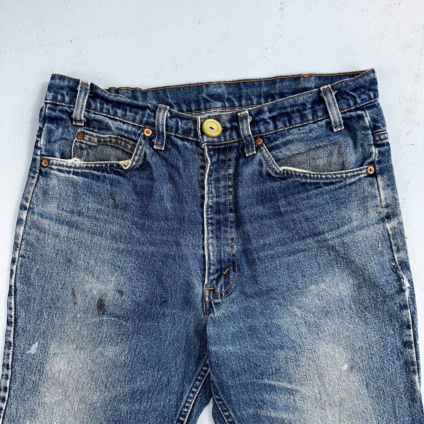 Levis 517 Vintage 80s USA Orange Tab Bootcut Flare Blue Worn Jeans Act 32x25