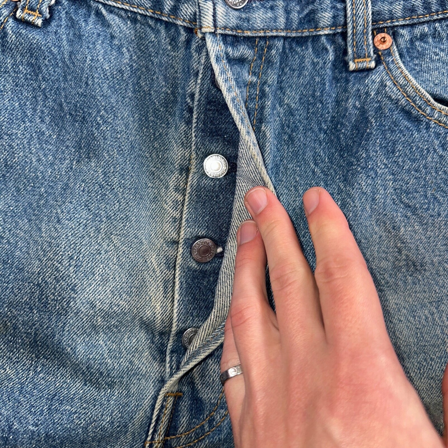 Levis 501 Vintage 90s USA XX Straight Leg Jeans Blue Med Wash 40x30 Act 36x27