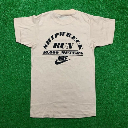 Nike Vintage T Shirt Japan Shipwreck Run 80s 10k Run Geisha Tan Sports Jordan