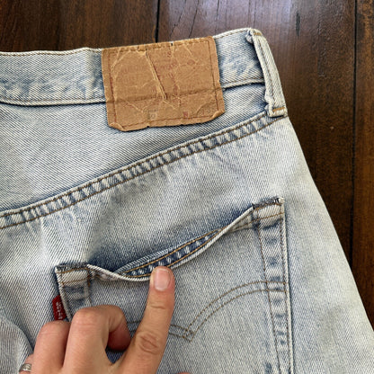Levis Vintage 80s Redline Selvedge USA 501 XX Jeans Light Wash 34x36 Act 32x31